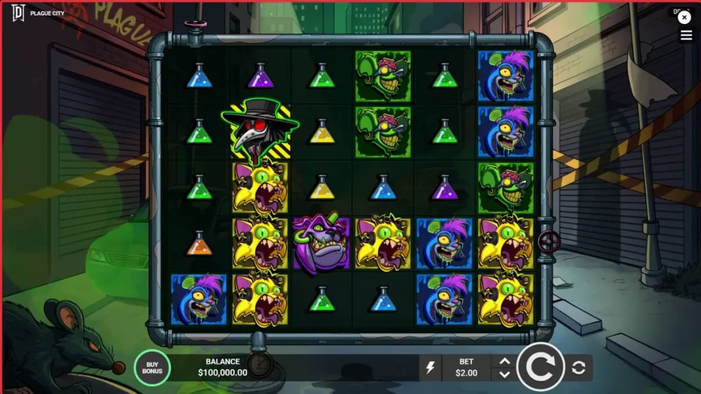 Plague City سلاٹ کا تاریک اور خوفناک بصری منظر